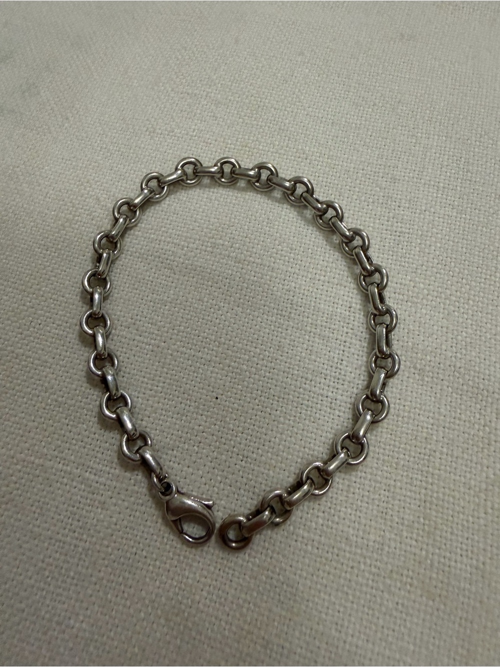 Tiffany & Co 925 Sterling Silver Donut Oval Link Chain Bracelet Vintage